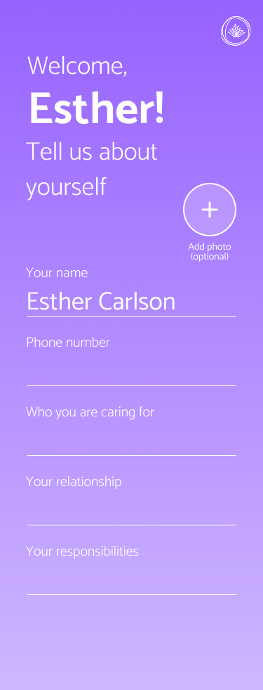 Patient profile screen