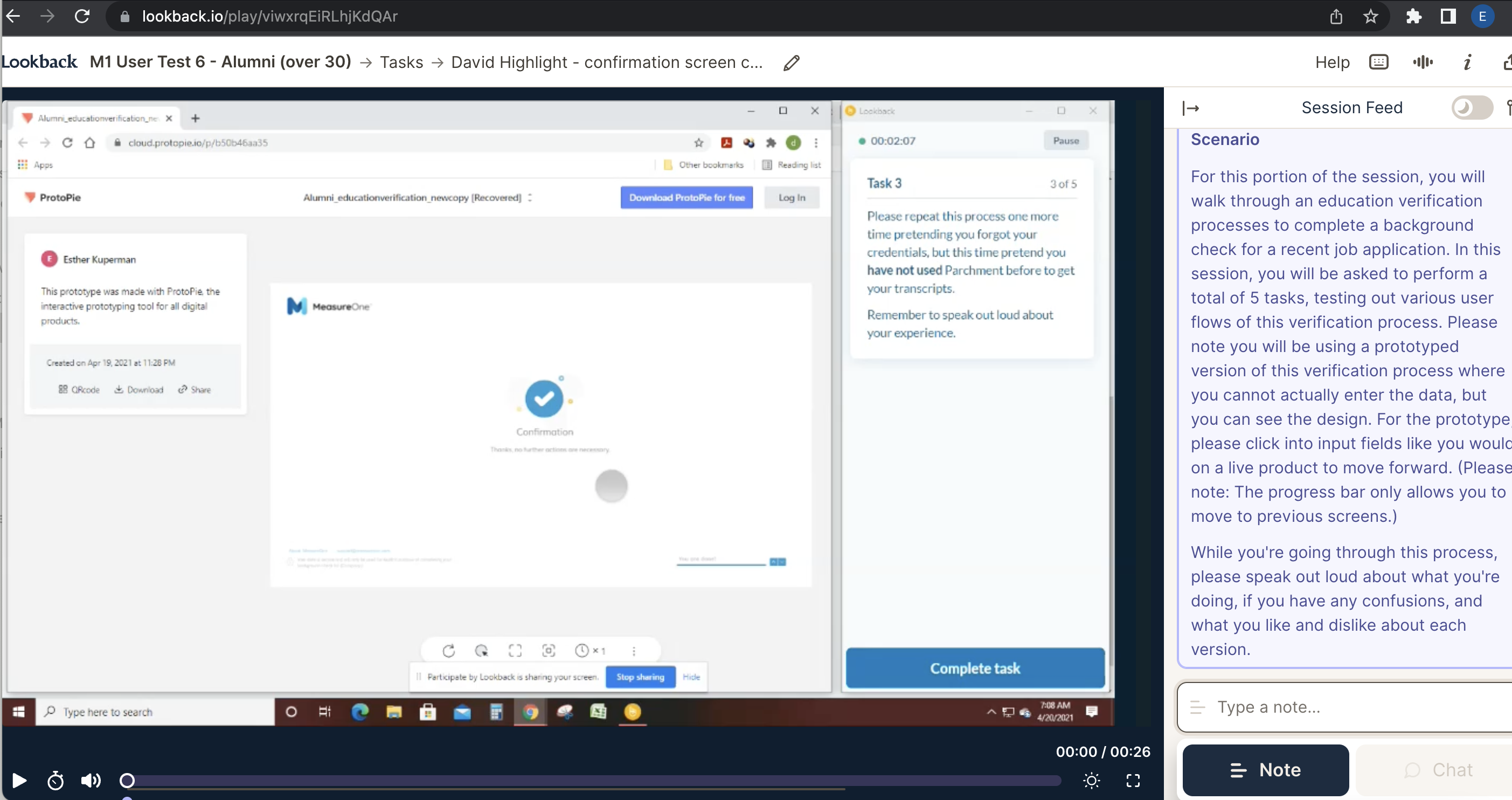 User testing — session 10