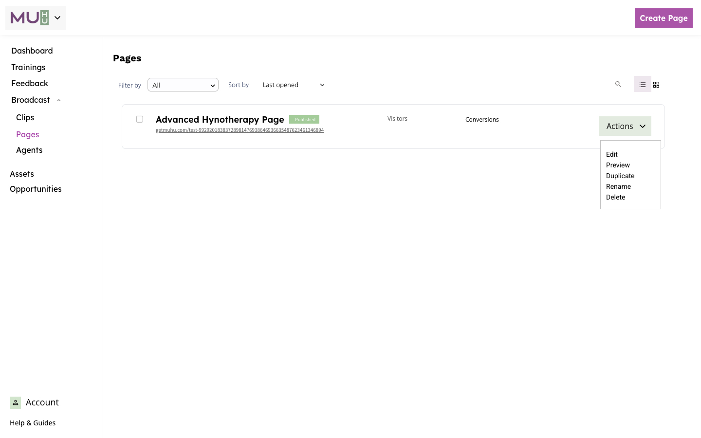 Pages — set up