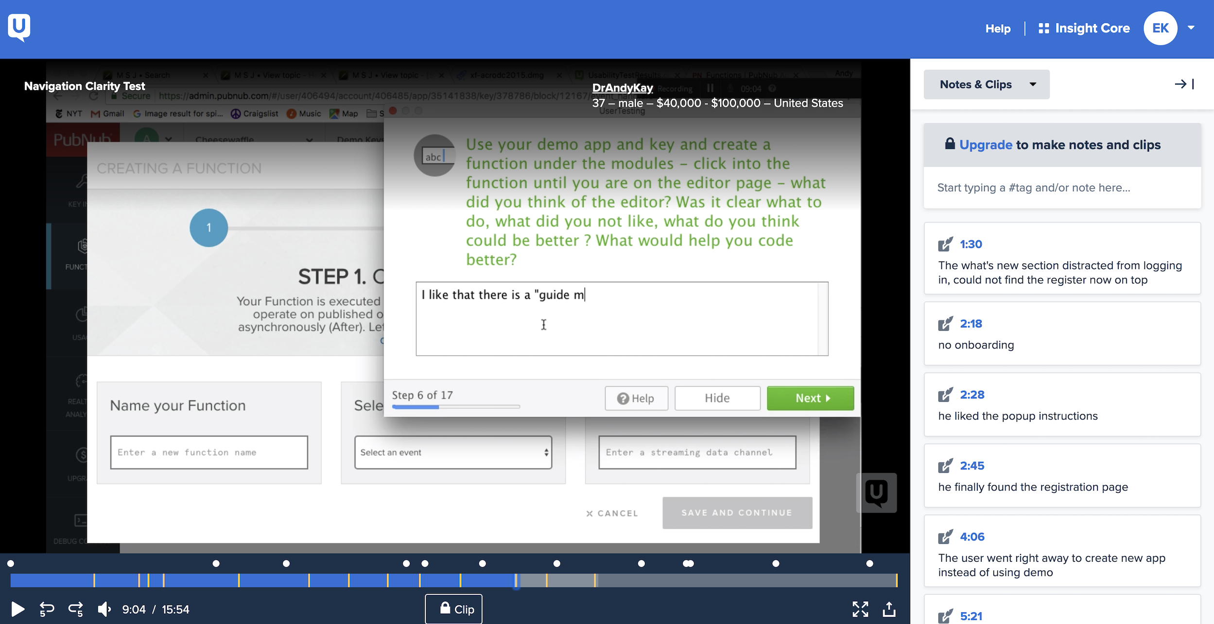 User testing — session 02