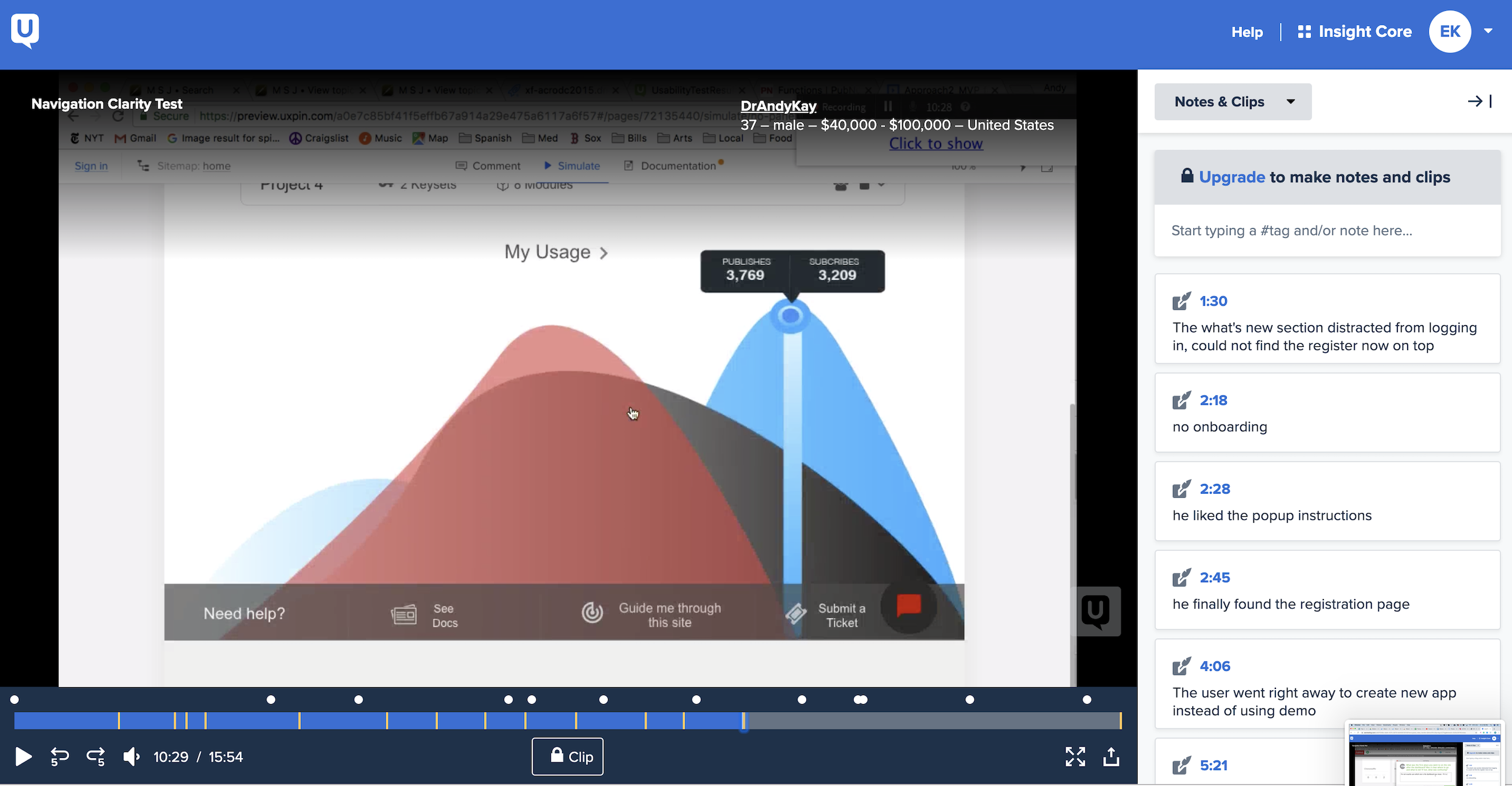 User testing — session 04