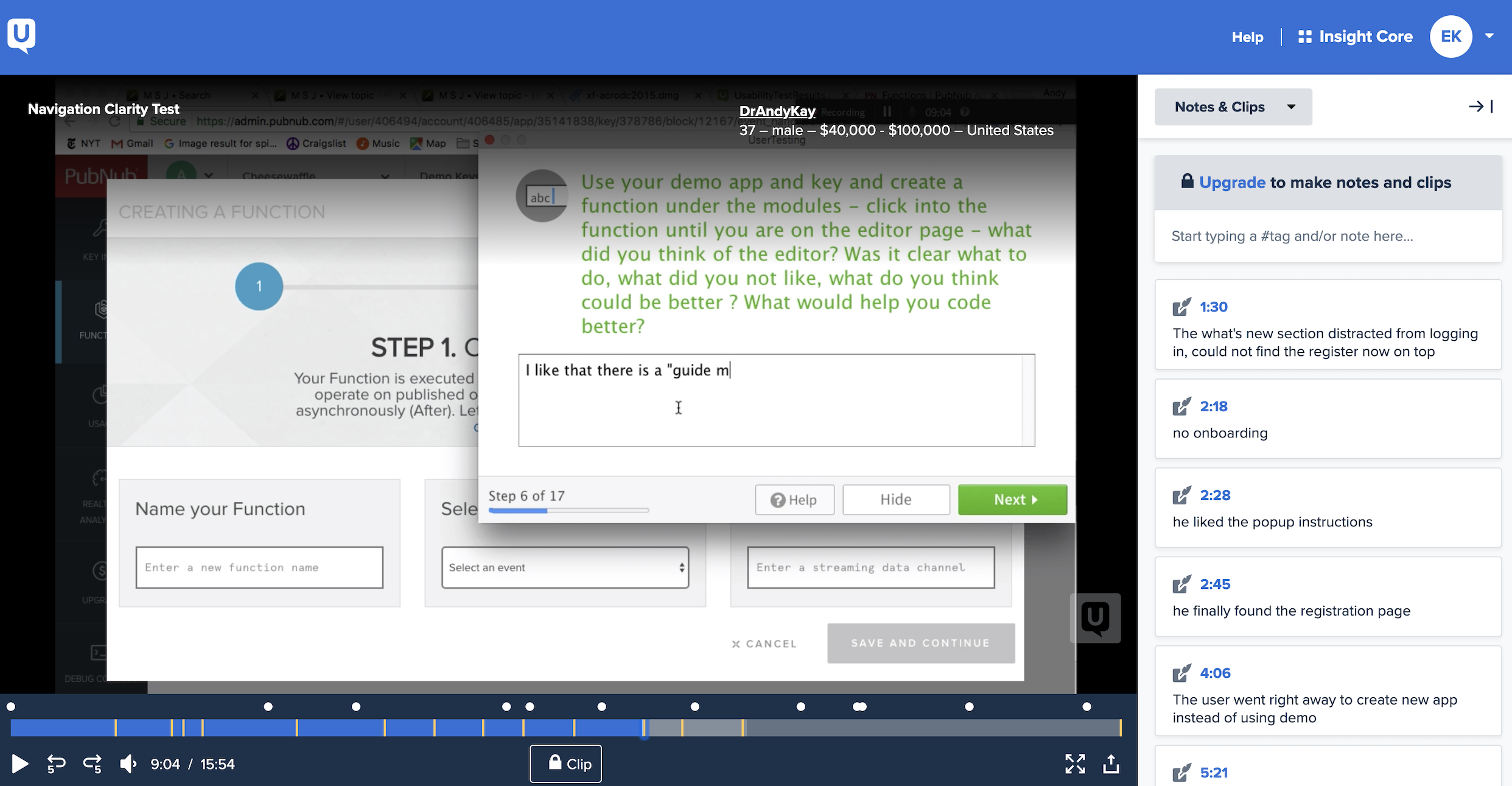 User testing — session 05